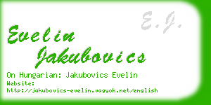 evelin jakubovics business card